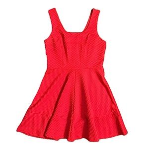 Textured Fabric Skater Sleeveless Dress